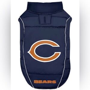 NFL Chicago Bears Puffer Vest for Dogs & Cats, Size Large. Warm, Cozy Waterproof